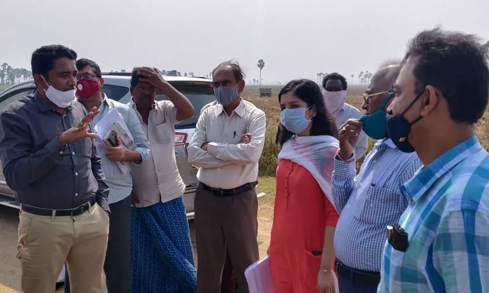 NGT panel members T Rajender Reddy and P Jagannatha Rao inspecting the Purushothapatnam Lift Irrigation Scheme