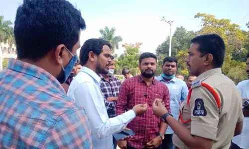 Student leaders of various organisations protest at OU