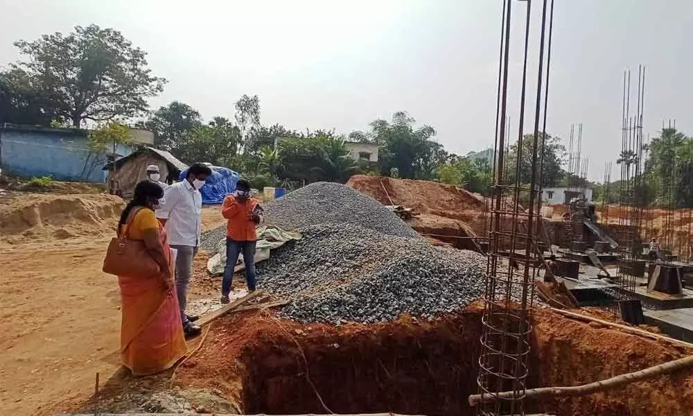 ITDA Project Director Praveen Aditya inspecting ongoing road works