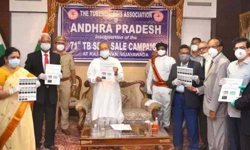 Governor Biswa Bhusan Harichandan launching 71st TB Seal Sale campaign at Raj Bhavan