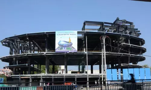 Telangana Martyrs Memorial works in full swing