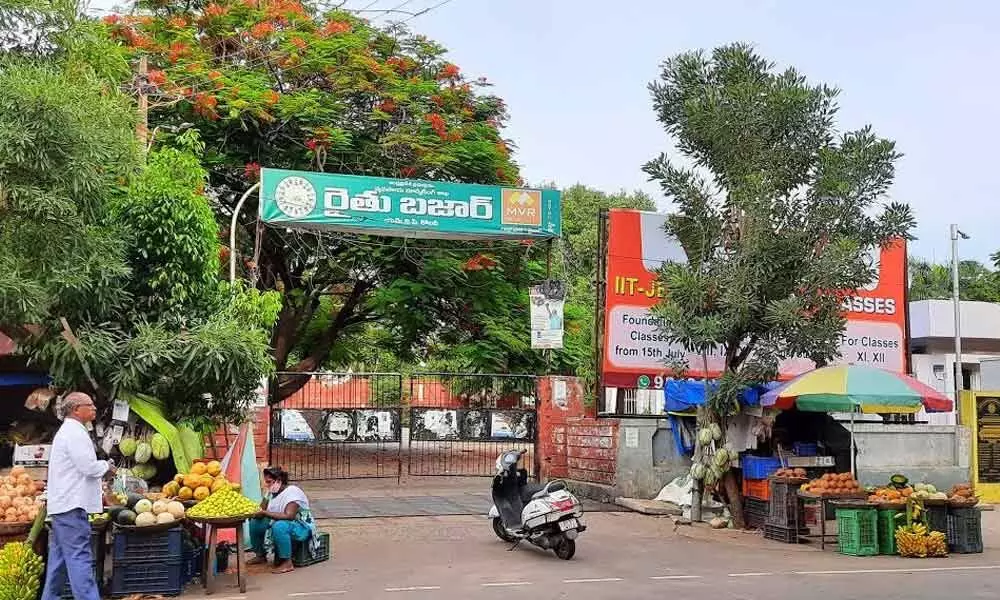 A view of MVP Rythu Bazaar in Visakhapatnam.