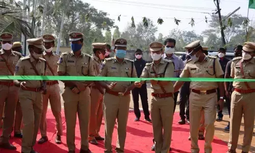 DGP Mahender Reddy inaugurating Battle Obstacle Assault Course (BOAC), at Hemachandrapuram near Kothagudem on Wednesday