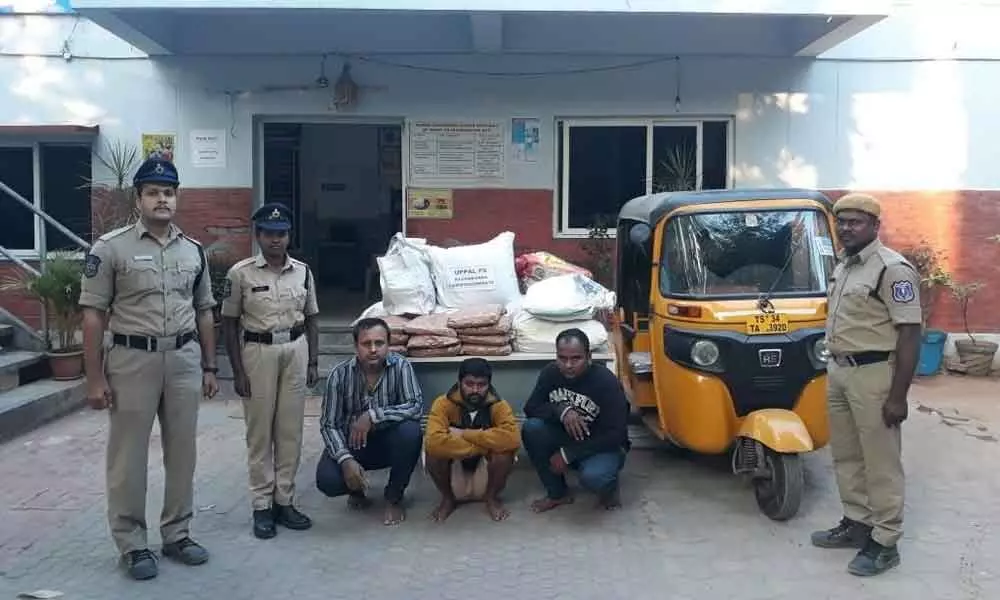 Huge haul of ganja; three arrested