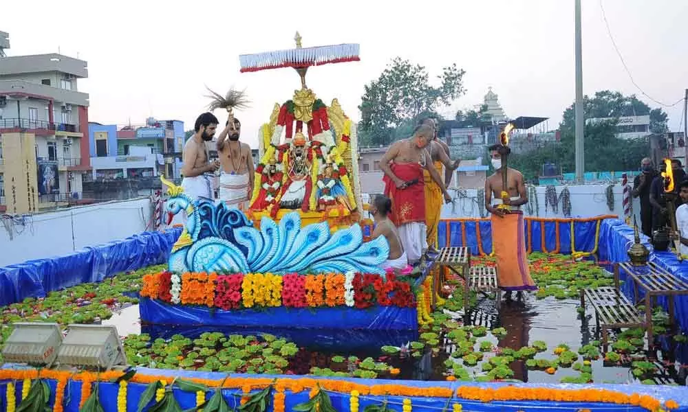 Bhadradri float festival celebrated in specially created pond