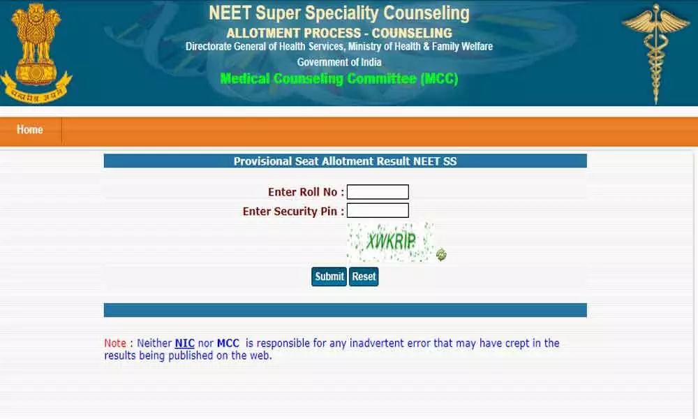 NEET 2020: Round 2 SS Counseling Result Released at mcc.nic.in; Know How to Check