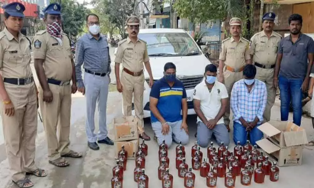 Tirupati SEB police seizes 44 non AP duty paid liquor bottles