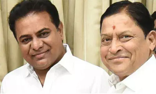 File picture of KT Rama Rao and Redya Naik