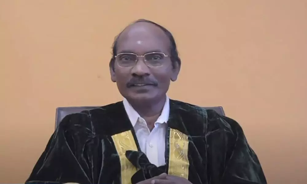 ISRO Chairman Dr K Sivan virtually addressing the 16th annual convocation of SRM Institute of Science & Technology