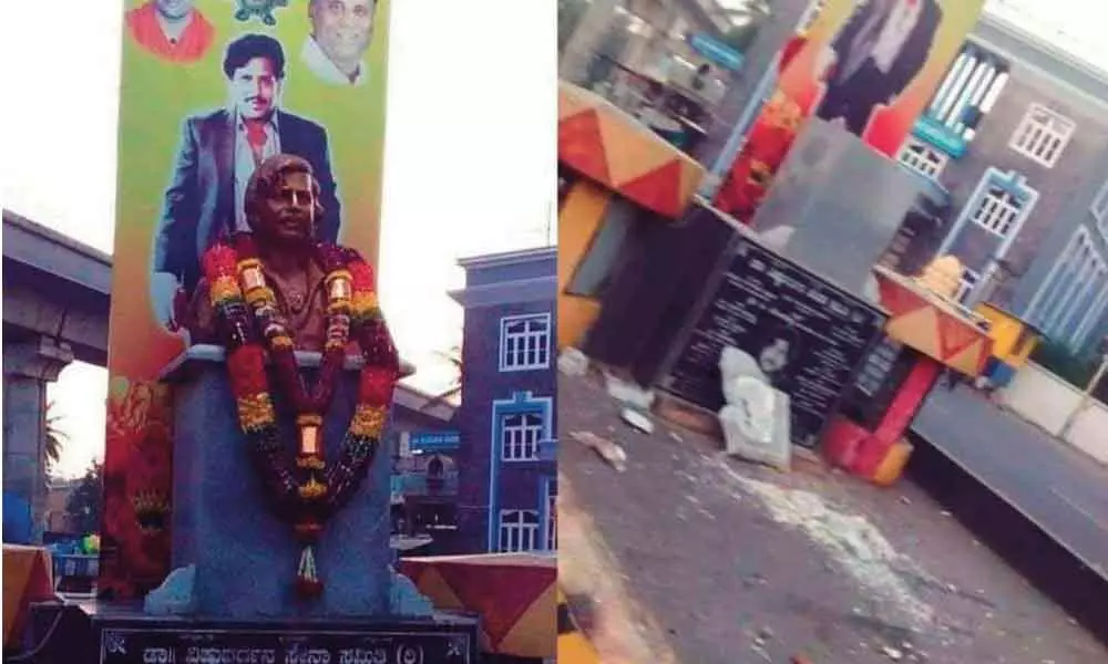 Fans protest demolition of actor Vishnuvardhan statue