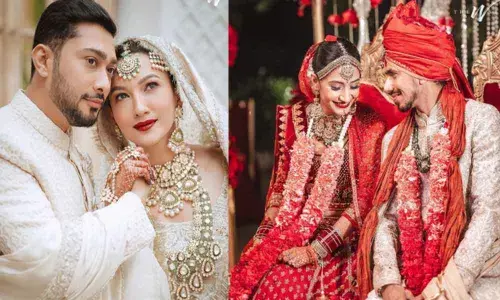 Yuzvendra Chahal and Dhanashree Verma and Gauhar Khan - Zaid Darbar wedding