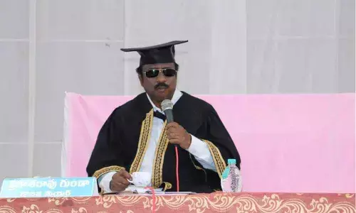 Mayor Gunda Prakash Rao speaking at the General Body meeting of Greater Warangal Municipal Corporation