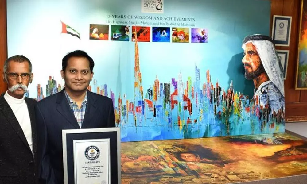 UAE-based Indian breaks record for largest greetings card (Photo/IANS)