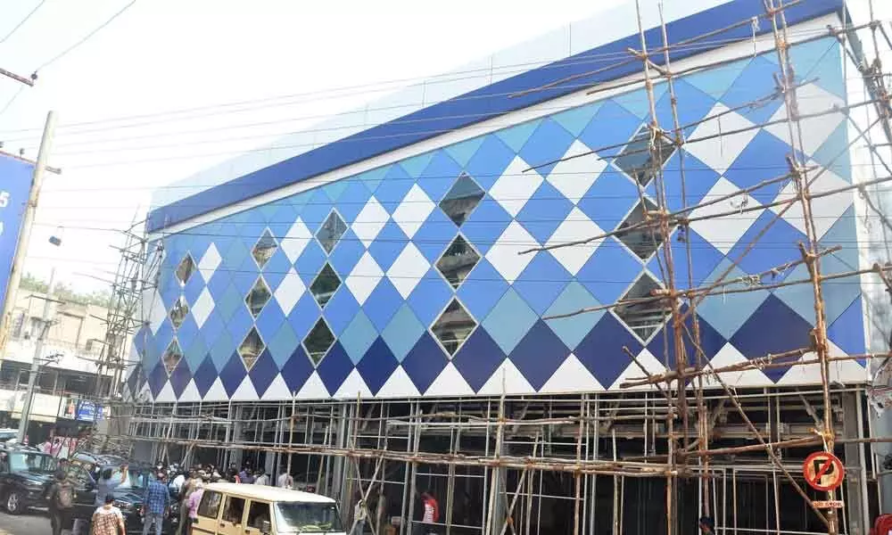 Multi-level car parking facility, initiated as a part of the GVMC’s Smart City project, is inching towards completion at Jagadamba Junction in Visakhapatnam