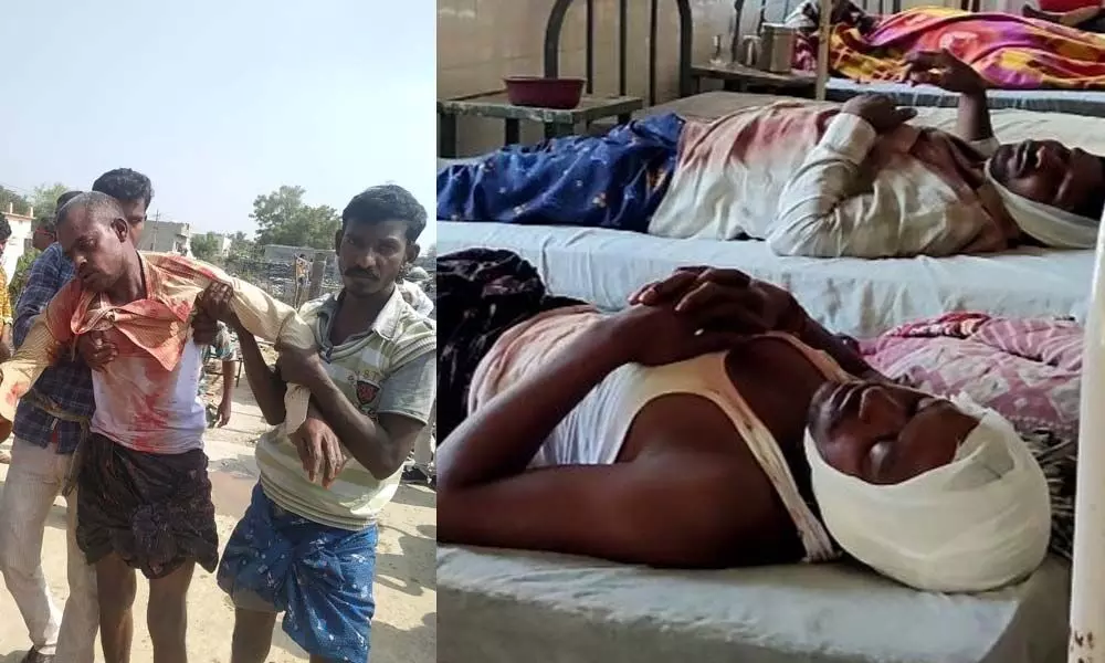 A man injured in the attack is being shifted to hospital and seriously injured persons being treated at Banaganapalli Government General Hospital.