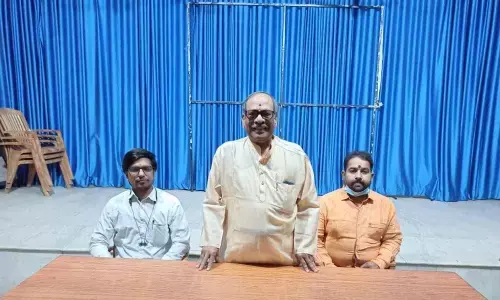 BDPV vice-chairman Subrahmanyam addressing the media in Vijayawada on Sunday