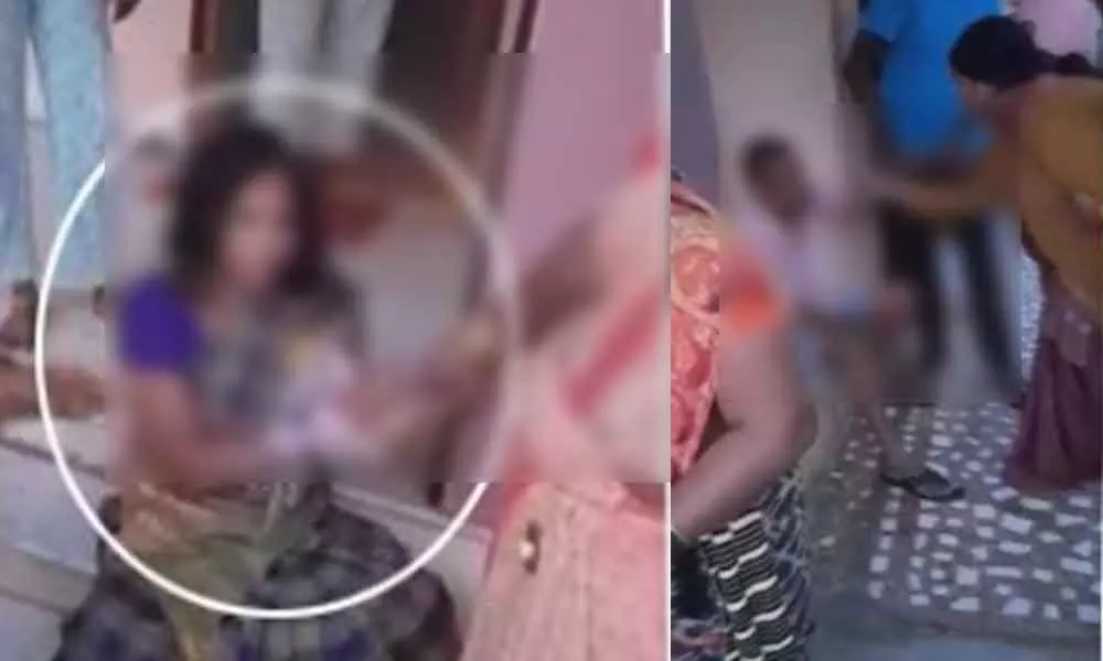Woman thrashes husband after catching him with lover in Khammam