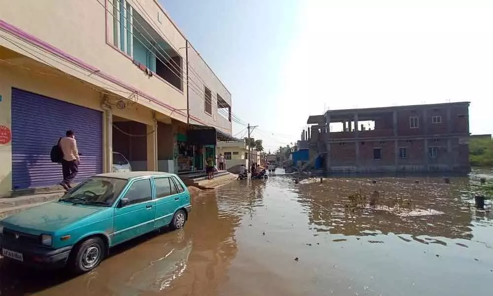 Floodwaters in Indiramma colony