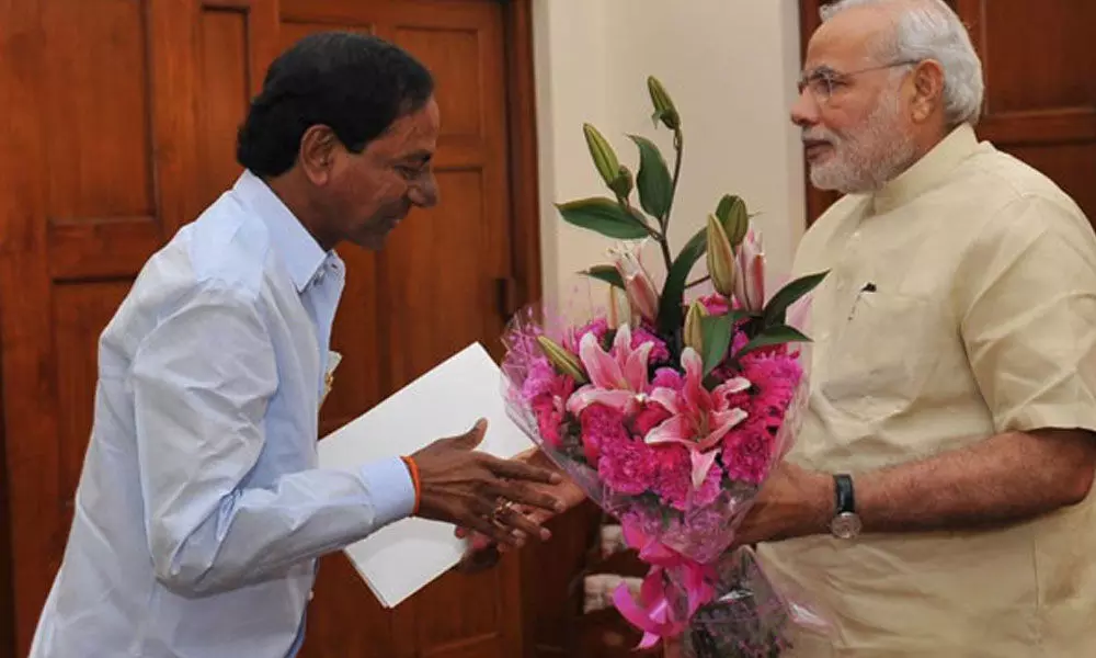 TRS chief K Chandrashekar Rao and Prime Minister Narendra Modi