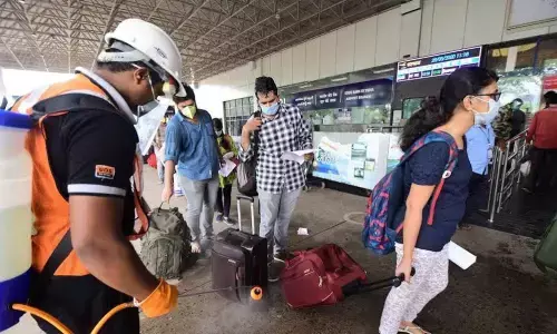 File picture of passengers entering the Visakhapatnam airport