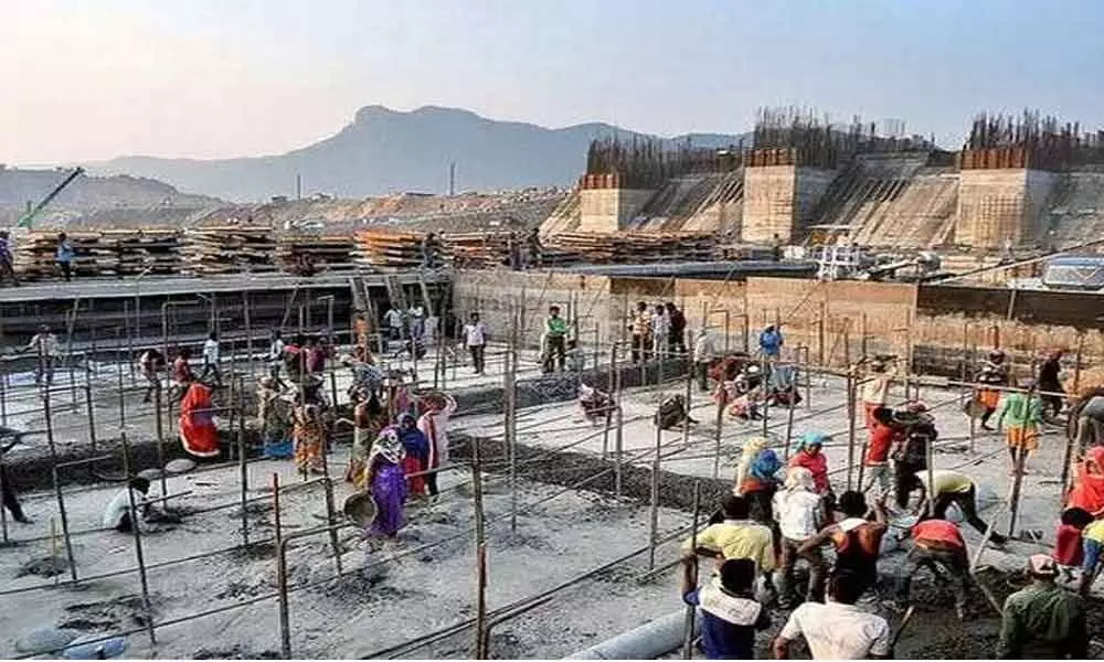 Polavaram spill channel concrete works resume