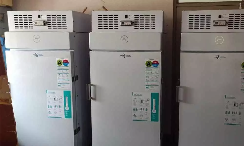 Ice Lined Refrigerators at the Chittoor district vaccine store