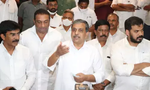 Government Advisor Sajjala Ramakrishna Reddy addressing media in Nellore on Friday