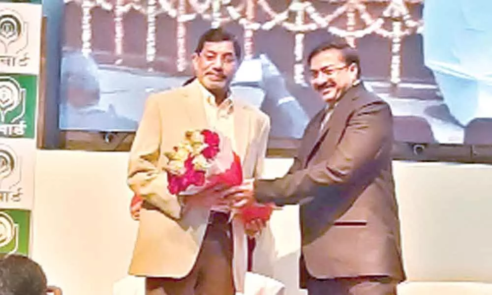 NAFSCOB Chairman K Ravinder Rao participating in the two-day national review meeting at the Bankers Institute of Rural Development held in Lucknow, Uttar Pradesh on Thursday