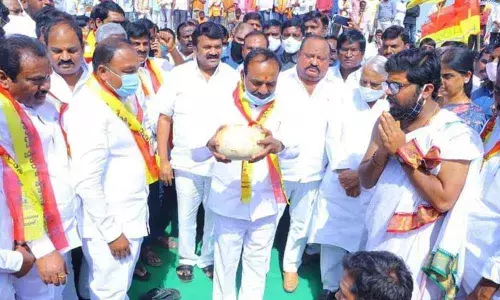 Ministers laying foundation stone for Mudiraj Bhavan at Kokapet on Sunday