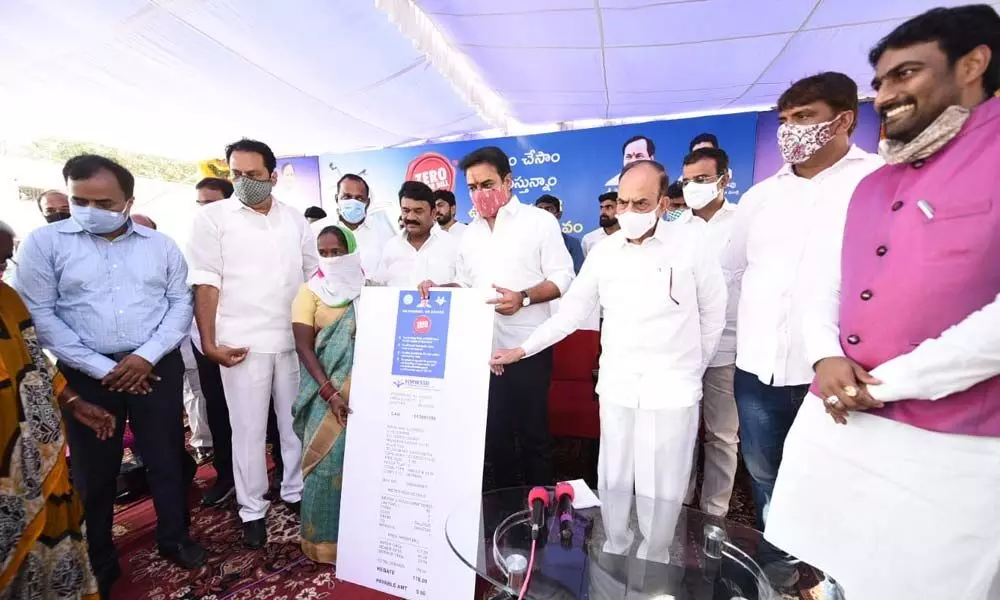 Telangana Minister Of Municipal Administration KTR Launched Free Drinking Water Scheme In Greater Hyderabad