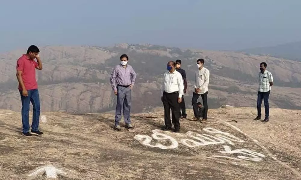 Special Investigation Team chief  G V G Ashok Kumar visiting Ramatheertham hill  on Saturday