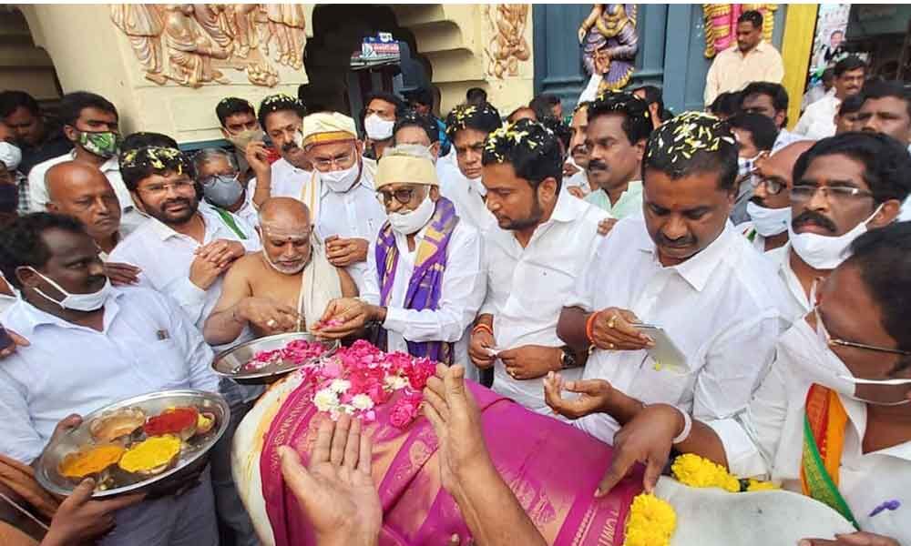 Tirumala: TTD chief donates cow to Ksheeraramam temple