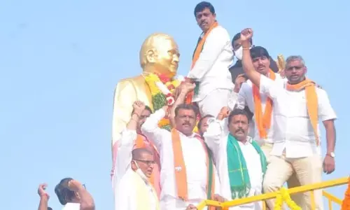 NT Rama Rao’s statue in Khammam town