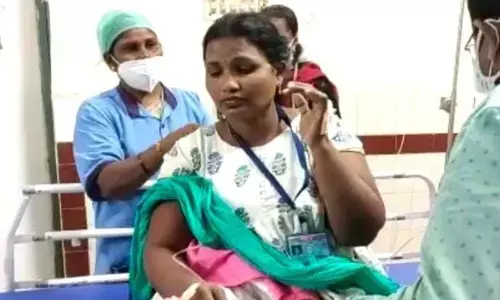 Venkata Lakshmi at District Government Hospital in Jangaon on Monday