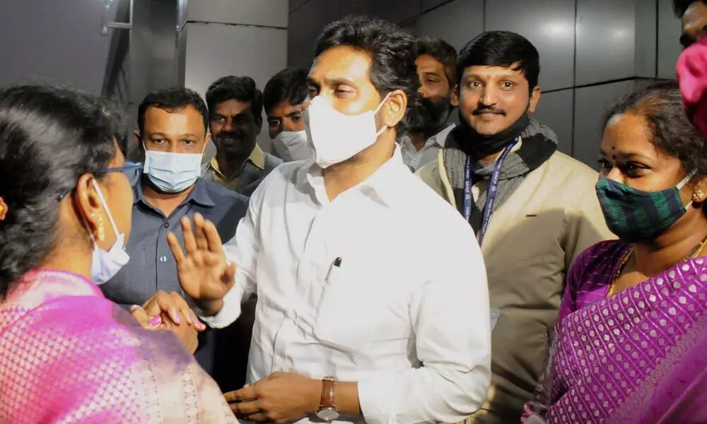 Chief Minister YS Jagan Mohan Reddy at the Delhi Airport on Tuesday