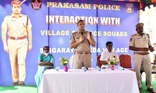 SP Siddharth Kaushal addressing the defence committee meeting in Singarayakonda on Tuesday