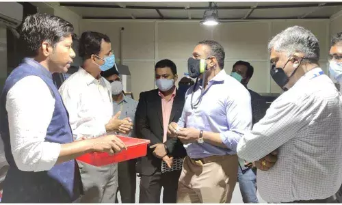 Industries Minister Mekapati Goutham Reddy at MedTech in Visakhapatnam on Wednesday