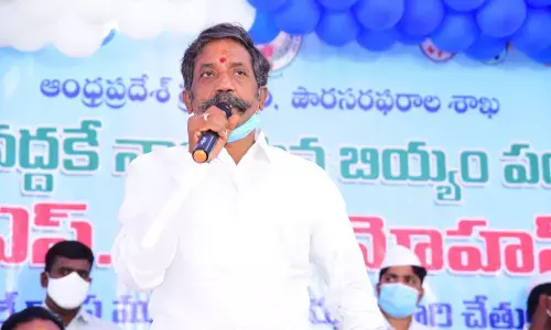 Minister Gummanur Jayaram addressing the gathering in Kurnool on Thursday