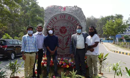 UoH logo carved out of rock unveiled