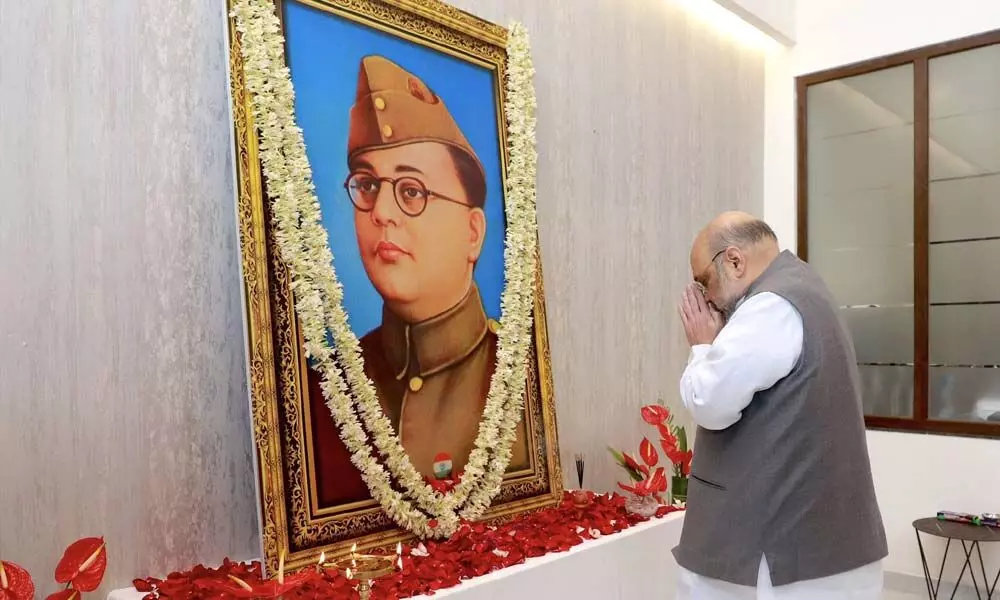 Amit Shah pays tributes to Subhas Chandra Bose
