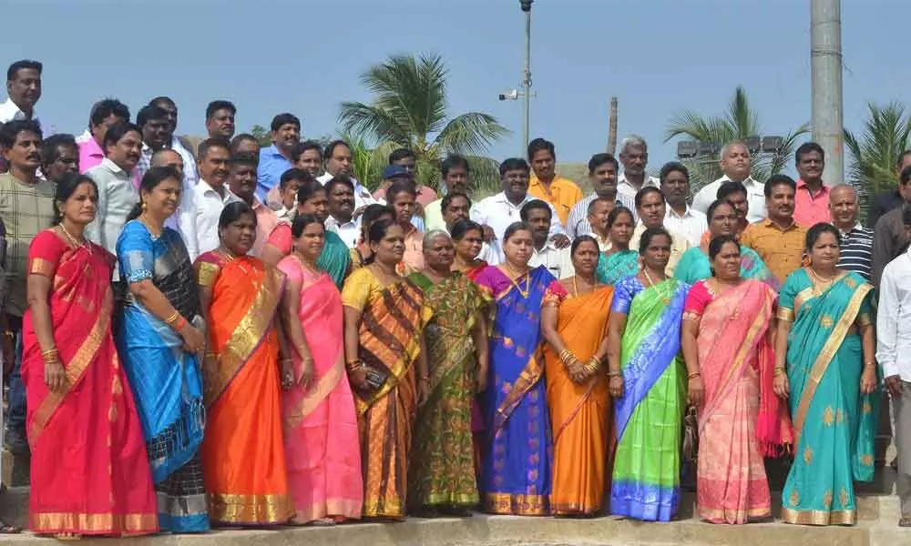 Alumni of DSM High School meeting at Punnami Ghat in Vijayawada on Sunday