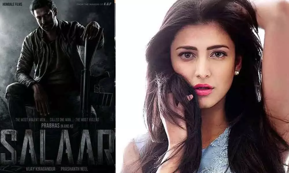 Salaar movie poster and Shruti Haasan