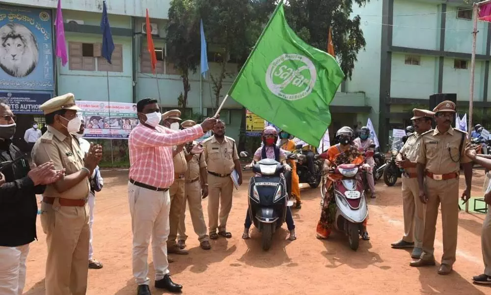 Joint Collector flagged off and formally launched the month-long road safety activities and also kicked off the bike rally