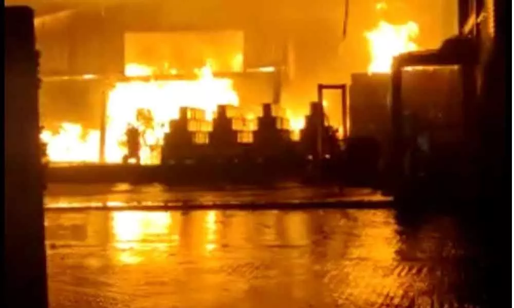 Fire accident at a Paramount Agro Industries