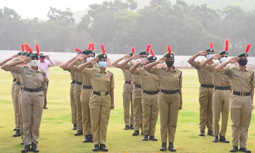 NCC cadets of GITAM in Visakhapatnam