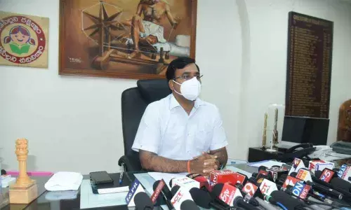 District Collector K V N Chakradhar Babu addressing media in Nellore on Wednesday