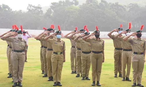 NCC cadets of GITAM in Visakhapatnam