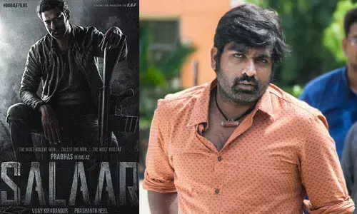 Prabhas’s Salaar movie poster and Vijay Sethupathi