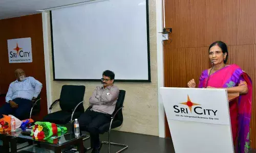 Principal Secretary B Udayalaxmi addressing the HR managers at Sri City on Friday.