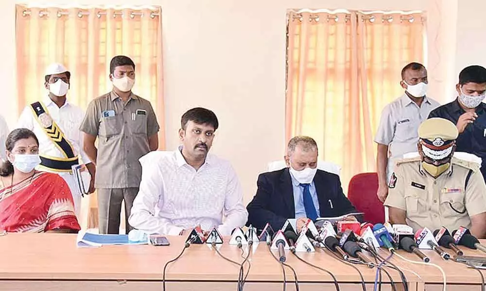 State Election Commissioner Nimmagadda Ramesh Kumar addressing a press conference in Kadapa